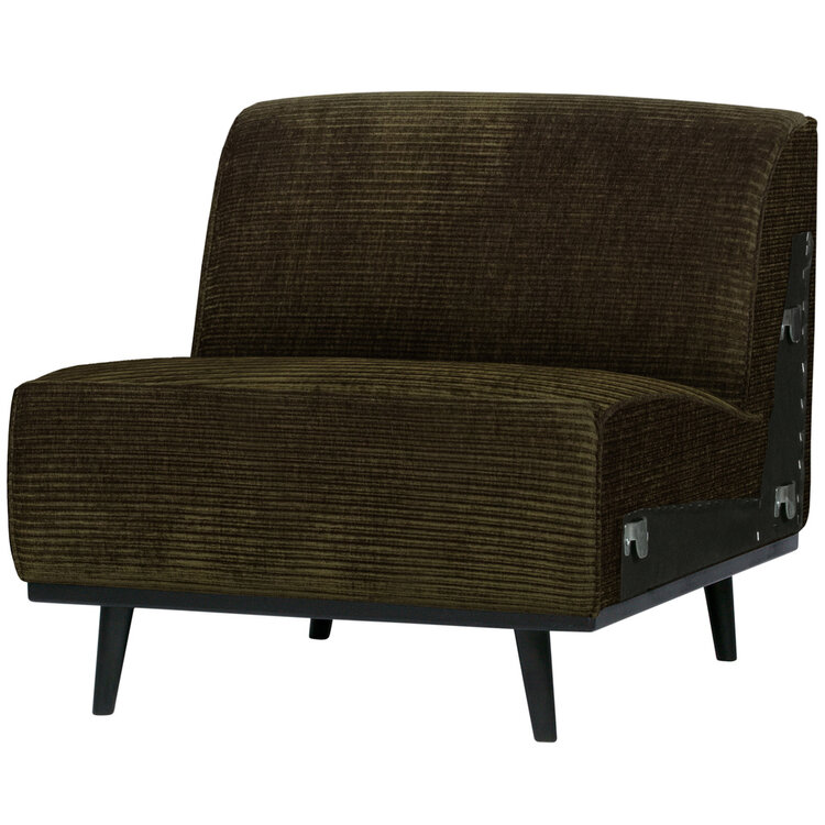 WOOOD BePureHome | 1-zits element Statement brede platte rib warm groen