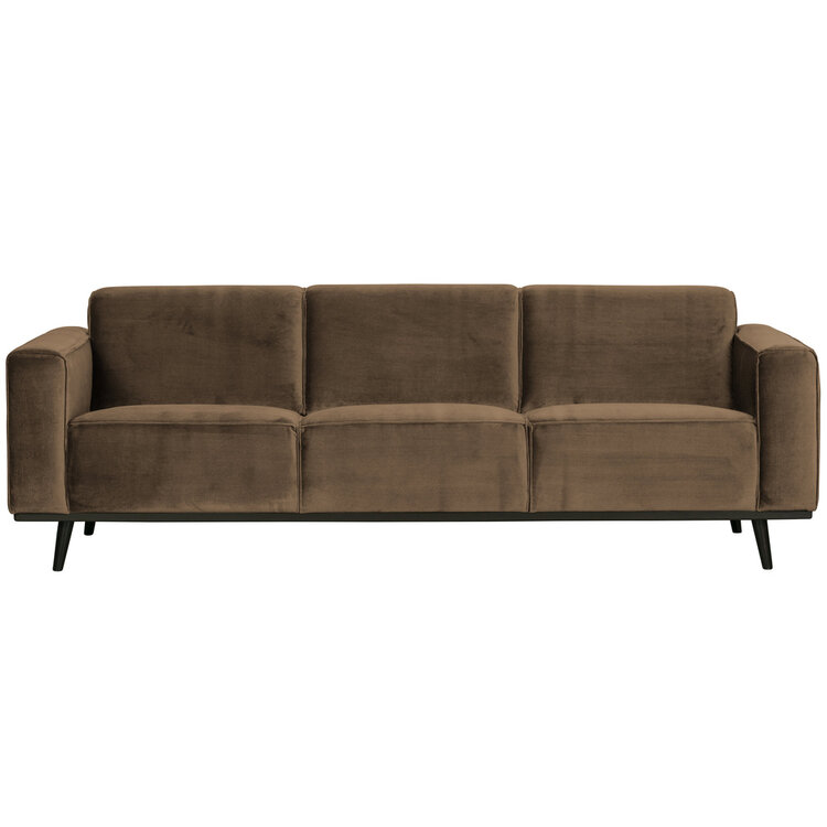 WOOOD BePureHome | 3-zits bank Statement 230cm fluweel taupe