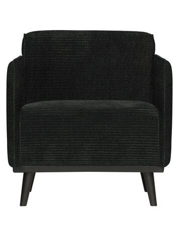 WOOOD BePureHome | Fauteuil Statement met arm platte brede rib graphite