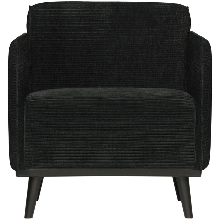 WOOOD BePureHome | Fauteuil Statement met arm platte brede rib graphite