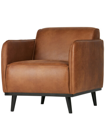 WOOOD BePureHome | Fauteuil met arm Statement lederlook cognac