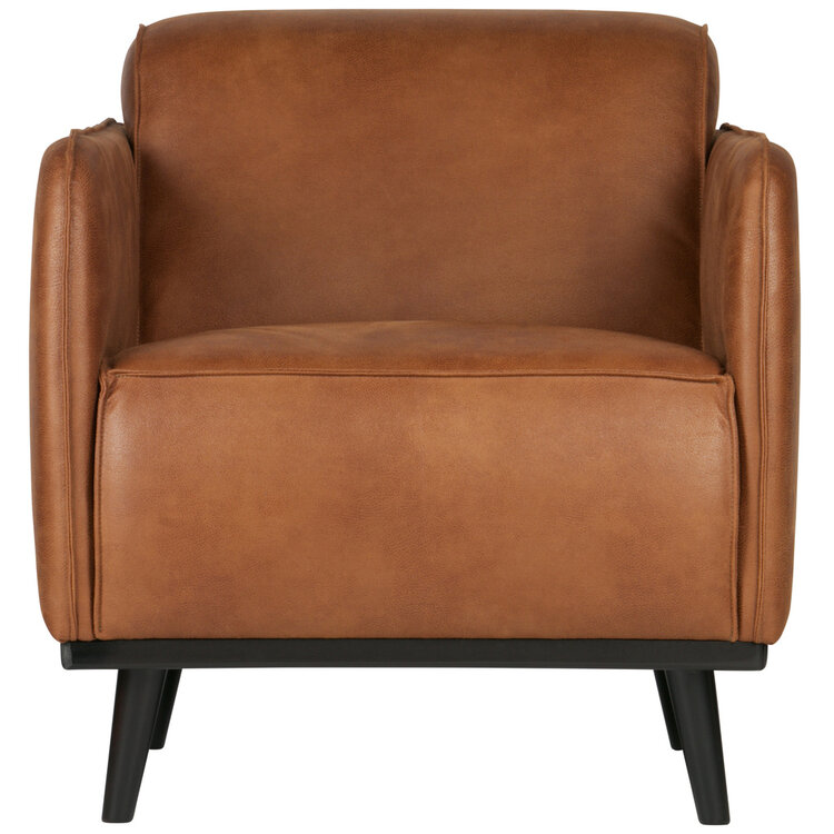 WOOOD BePureHome | Fauteuil met arm Statement lederlook cognac