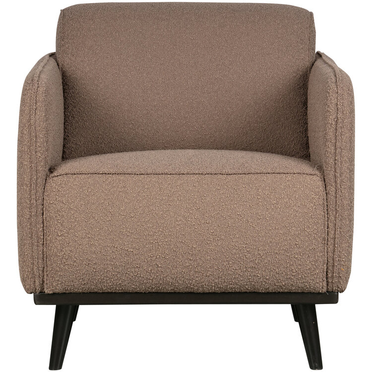WOOOD BePureHome | Fauteuil met arm Statement bouclé nougat