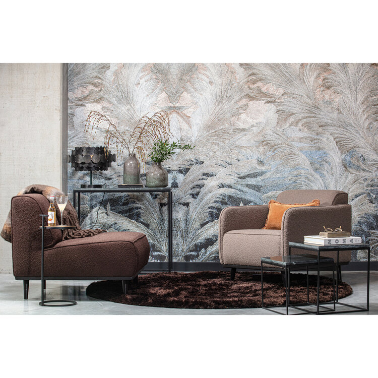 WOOOD BePureHome | Fauteuil met arm Statement bouclé nougat