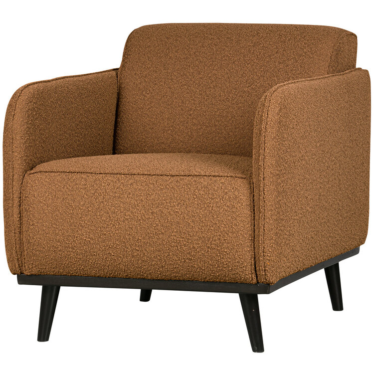 WOOOD BePureHome | Fauteuil Statement met arm bouclé butter