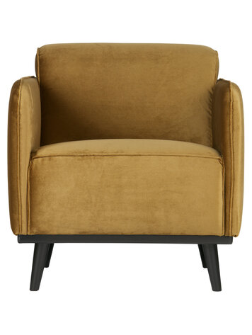 WOOOD BePureHome | Fauteuil met arm Statement fluweel honing geel