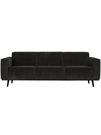 WOOOD BePureHome | 3-zits bank Statement platte brede rib graphite 230cm
