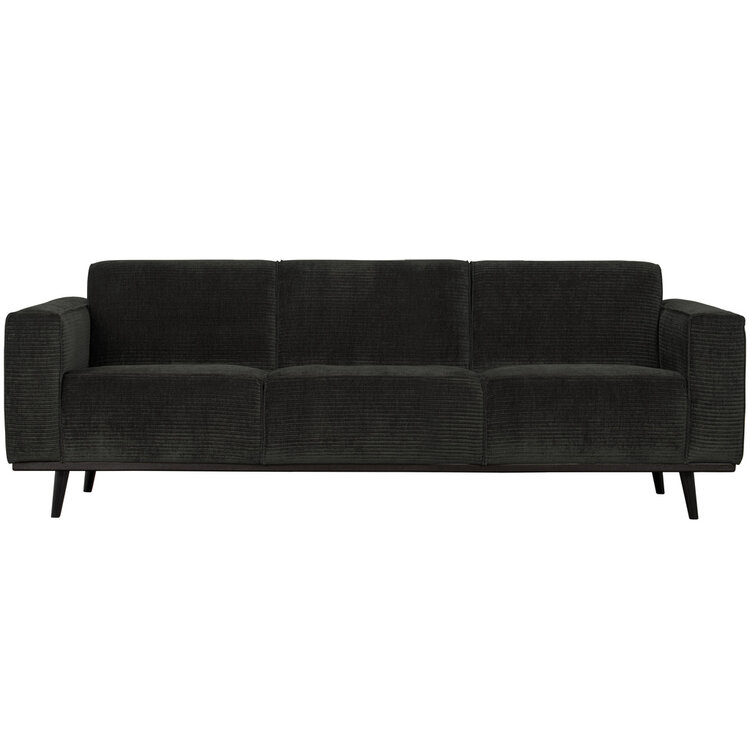 WOOOD BePureHome | 3-zits bank Statement platte brede rib graphite 230cm