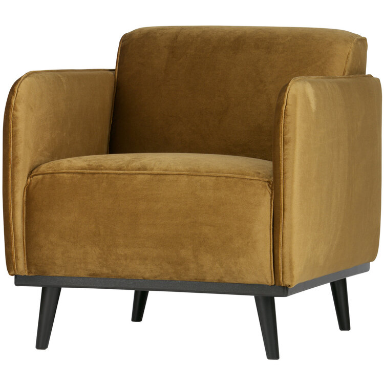 WOOOD BePureHome | Fauteuil met arm Statement fluweel honing geel
