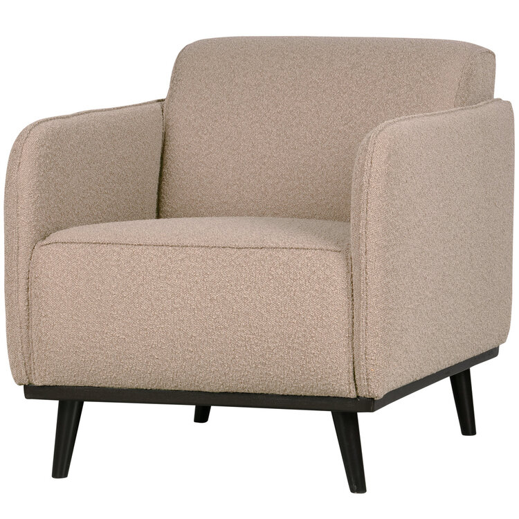 WOOOD BePureHome | Fauteuil met arm Statement bouclé beige