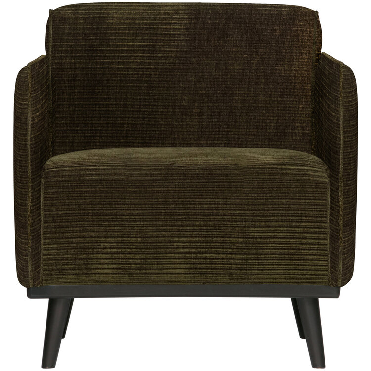 WOOOD BePureHome | Fauteuil met arm Statement brede platte rib warm groen