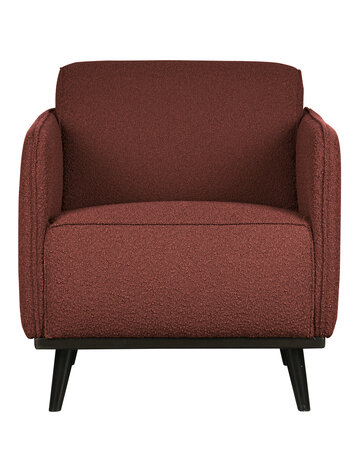 WOOOD BePureHome | Fauteuil Statement met arm bouclé chestnut