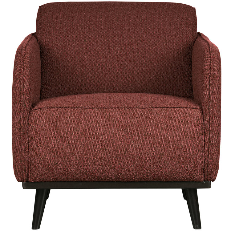 WOOOD BePureHome | Fauteuil Statement met arm bouclé chestnut