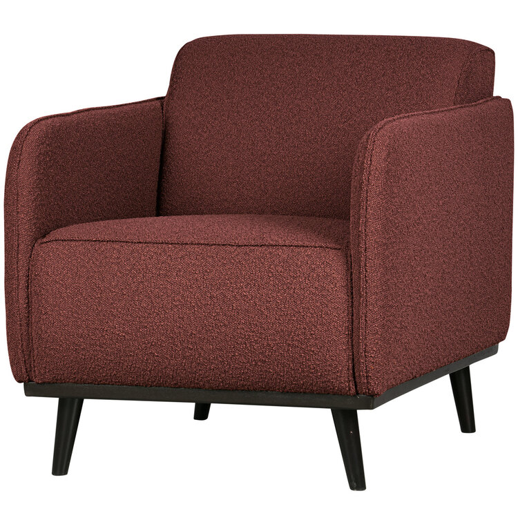 WOOOD BePureHome | Fauteuil Statement met arm bouclé chestnut