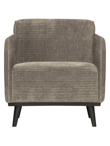 WOOOD BePureHome | Fauteuil Statement met arm platte brede rib clay