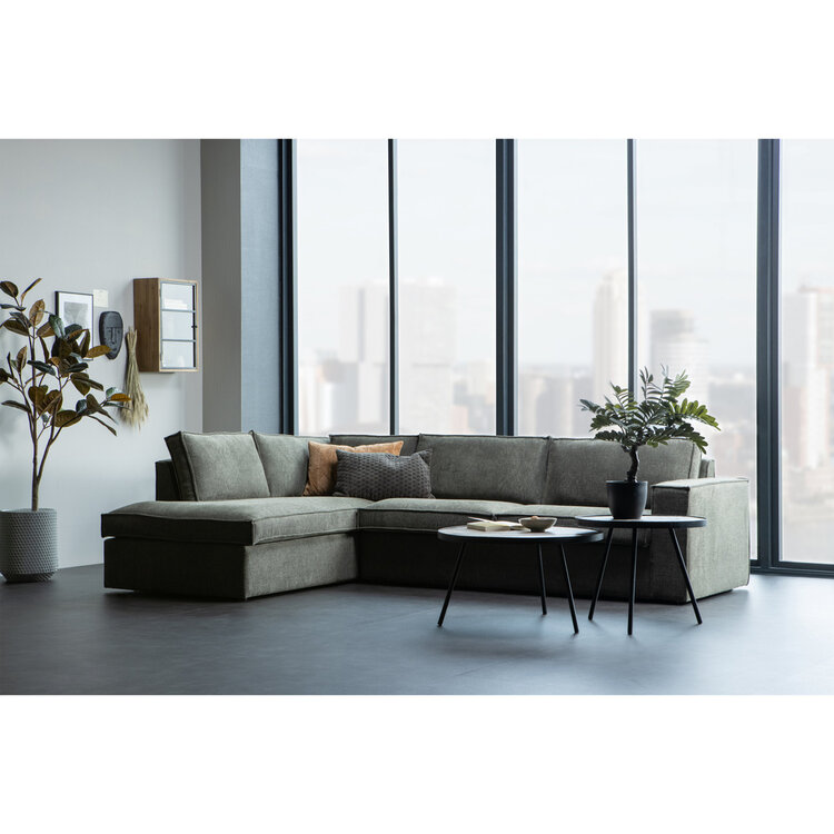 WOOOD. Woood | Hoekbank links Freddie warm groen