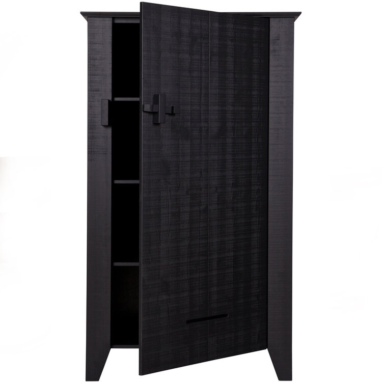 WOOOD. Woood | Boerenkast Gijs bezaagd grenen zwart