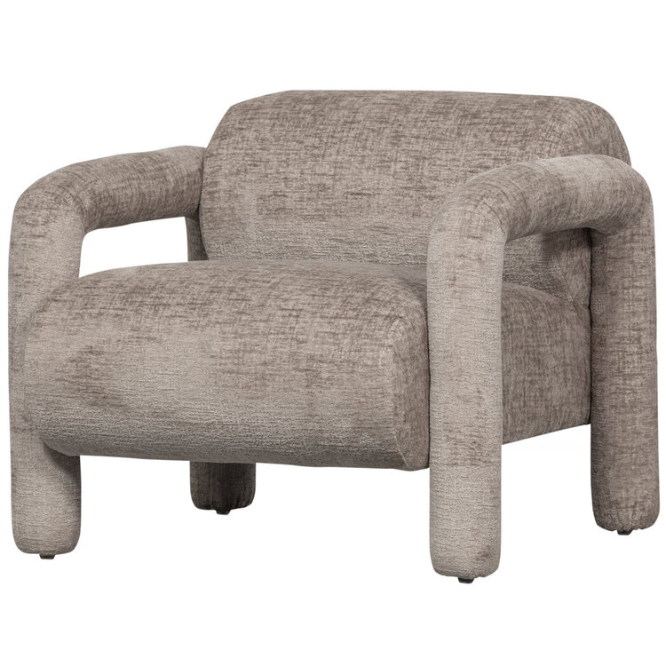 WOOOD. Woood | Lenny fauteuil in grove textuur zand