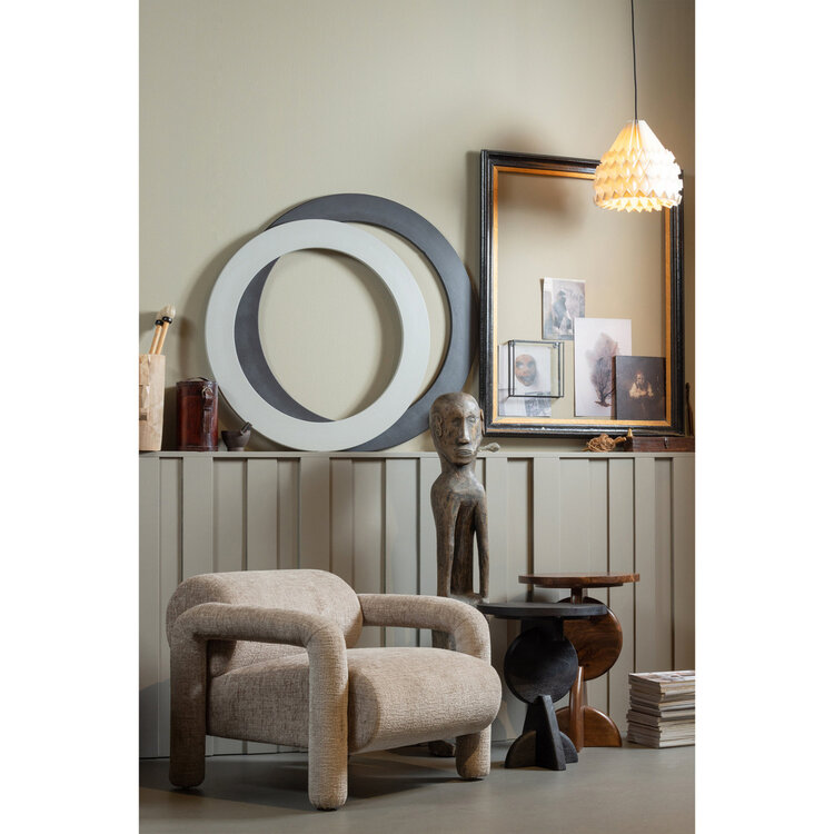 WOOOD. Woood | Lenny fauteuil in grove textuur zand