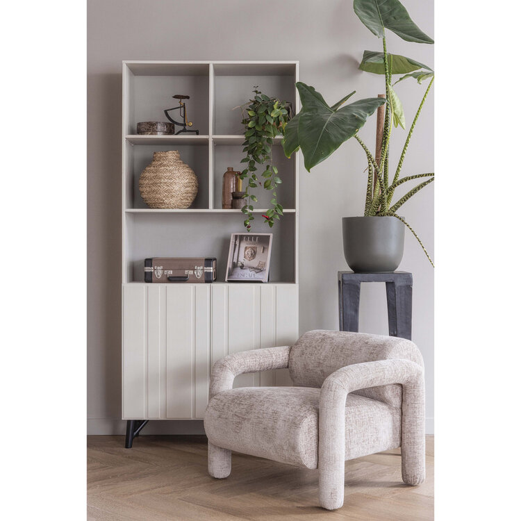 WOOOD. Woood | Lenny fauteuil in grove textuur zand