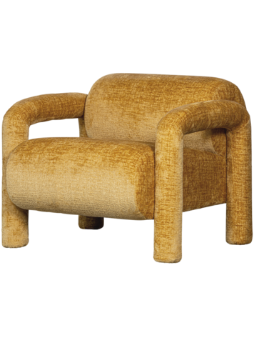 WOOOD. Woood | Lenny fauteuil in grove textuur goud/geel
