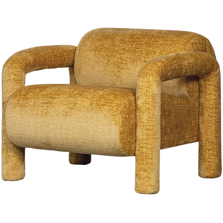WOOOD. Woood | Lenny fauteuil in grove textuur goud/geel