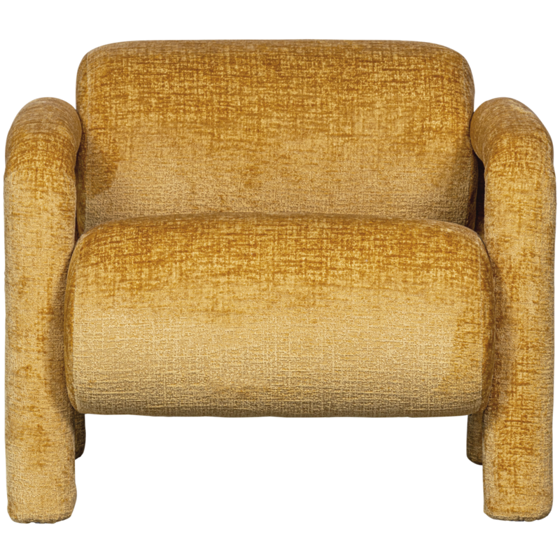 WOOOD1 Woood | Lenny fauteuil in grove textuur goud/geel