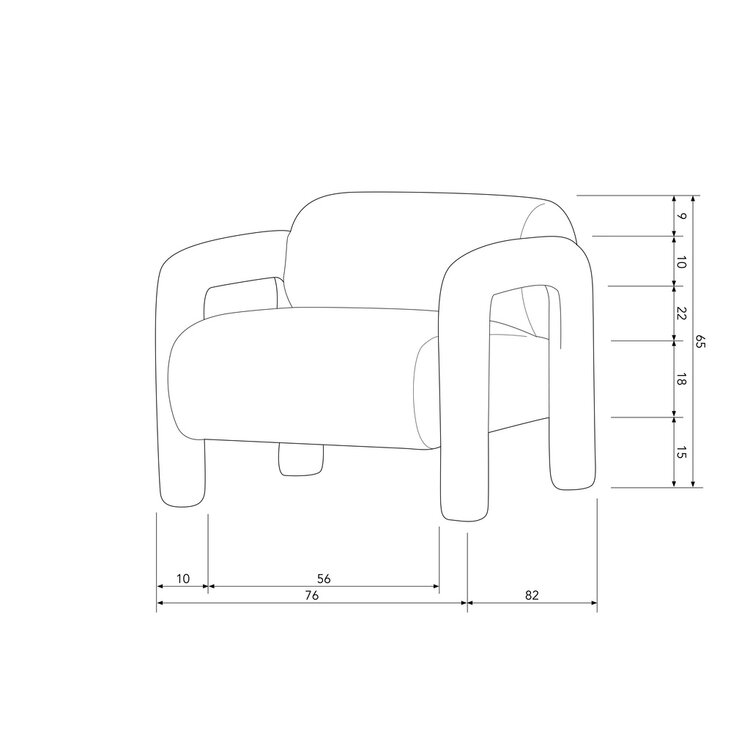 WOOOD. Woood | Lenny fauteuil in grove textuur zand