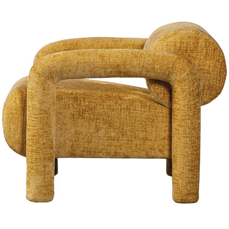 WOOOD. Woood | Lenny fauteuil in grove textuur goud/geel