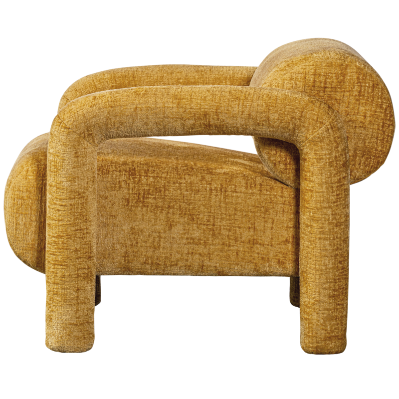 WOOOD1 Woood | Lenny fauteuil in grove textuur goud/geel