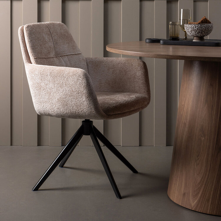 WOOOD. Woood | Eettafel Maan rond Ø120cm mdf walnoot