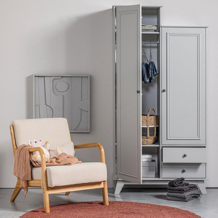 WOOOD. Woood | Fauteuil Mark geweven stof naturel