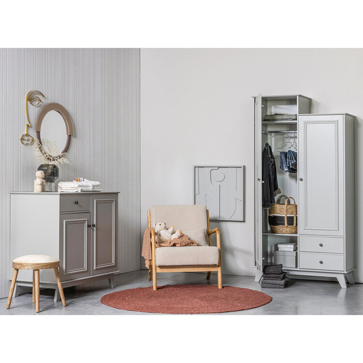 WOOOD. Woood | Fauteuil Mark geweven stof naturel