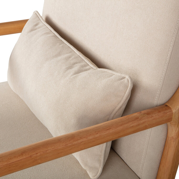 WOOOD. Woood | Fauteuil Mark geweven stof naturel