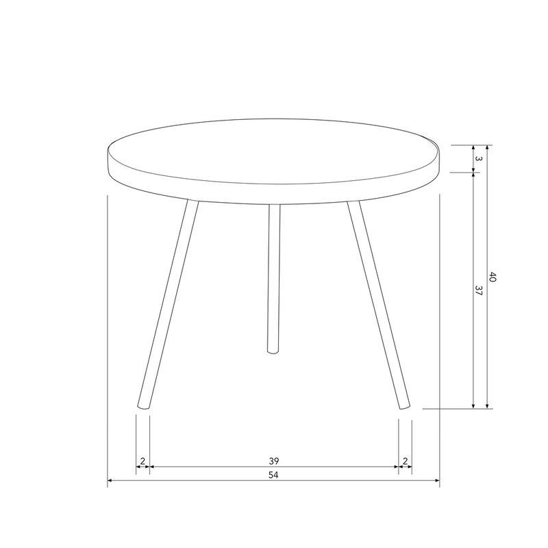 WOOOD1 Woood | Maxime bijzettafel recycled hout naturel 40xØ54 cm