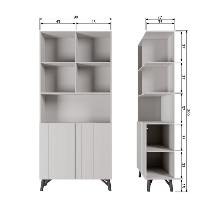 WOOOD. Woood | Miller 2-deurs opbergkast grenen dust