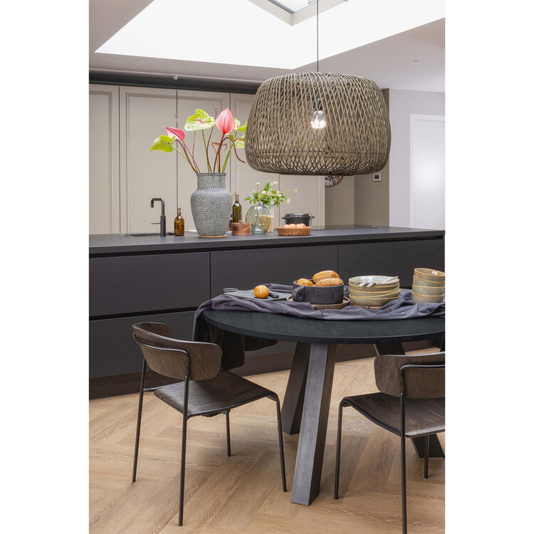 WOOOD. Woood | Eettafel Rhonda zwart Ø129cm