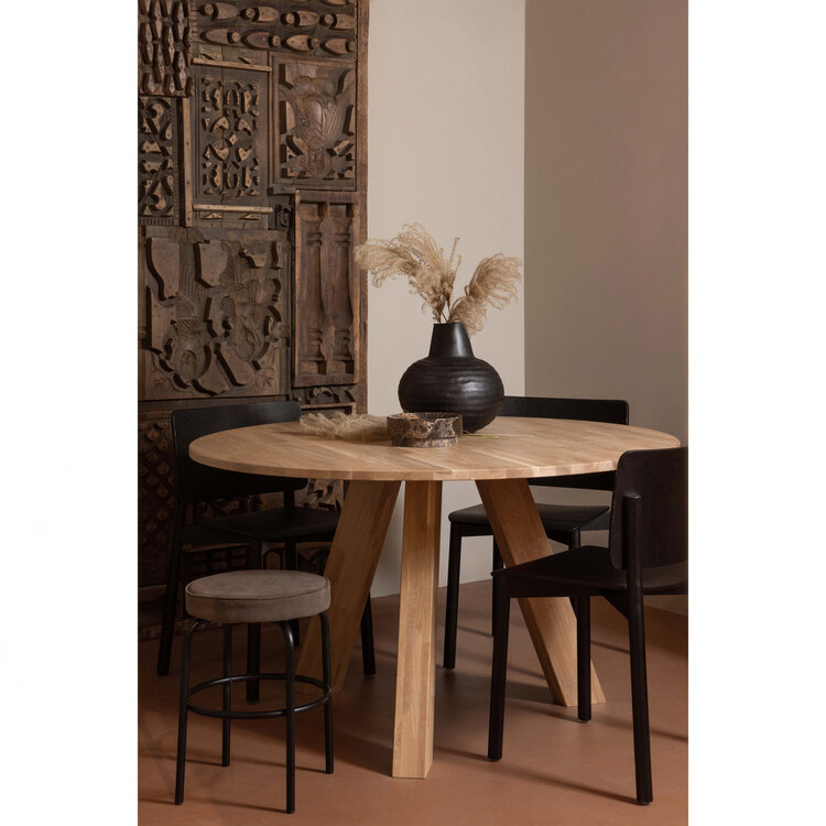 WOOOD. Woood | Eettafel Rhonda eiken naturel Ø129cm