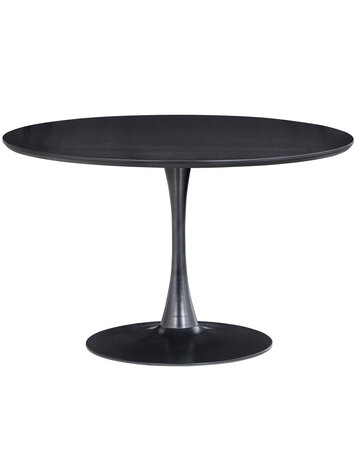 WOOOD. Woood | Eettafel Sammy trompetvoet rond zwart Ø120cm