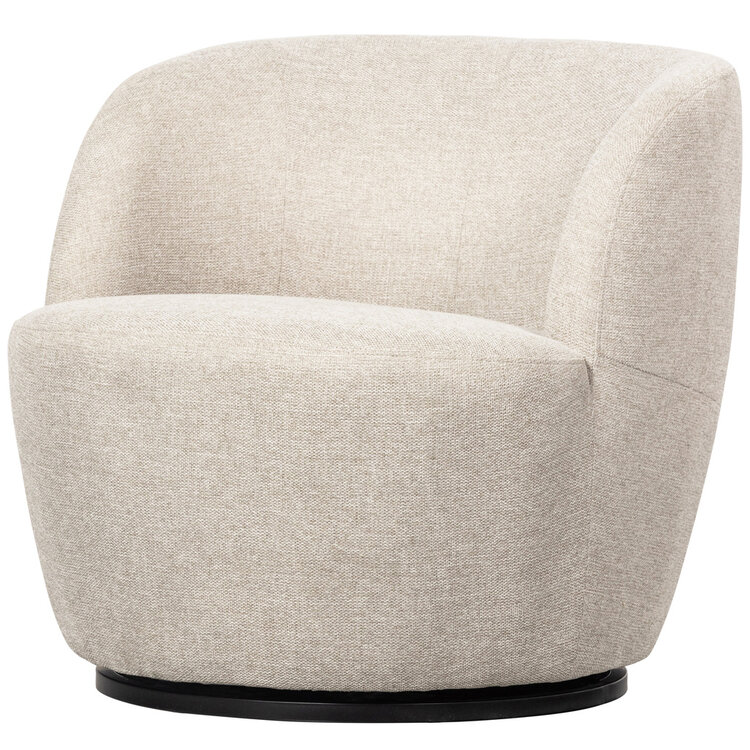 WOOOD. Woood | Serra draaifauteuil geweven stof off white
