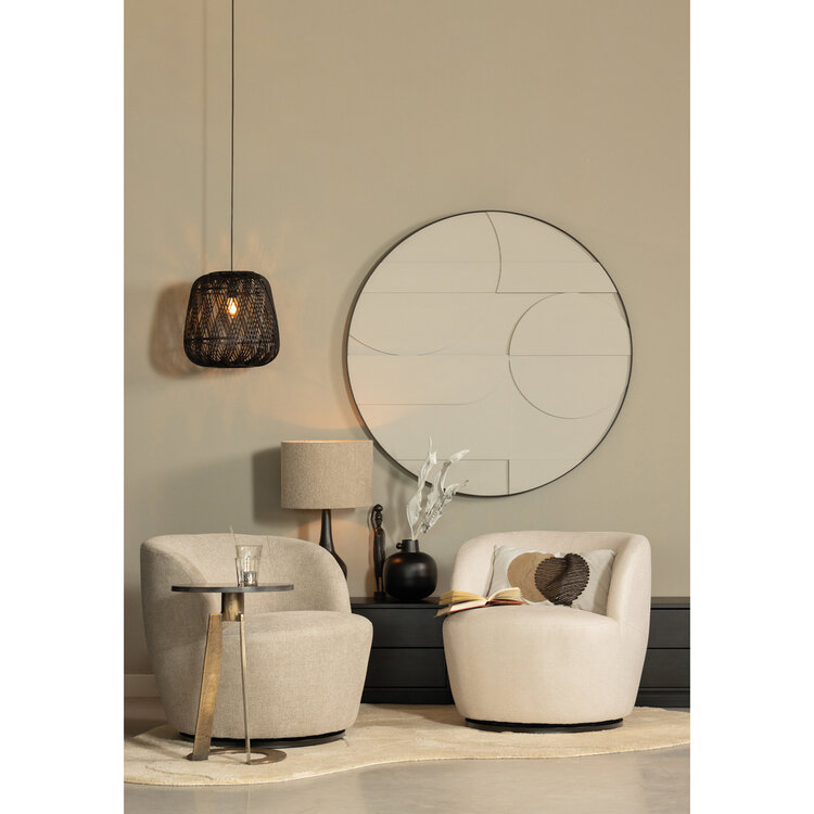 WOOOD. Woood | Serra draaifauteuil geweven stof zand