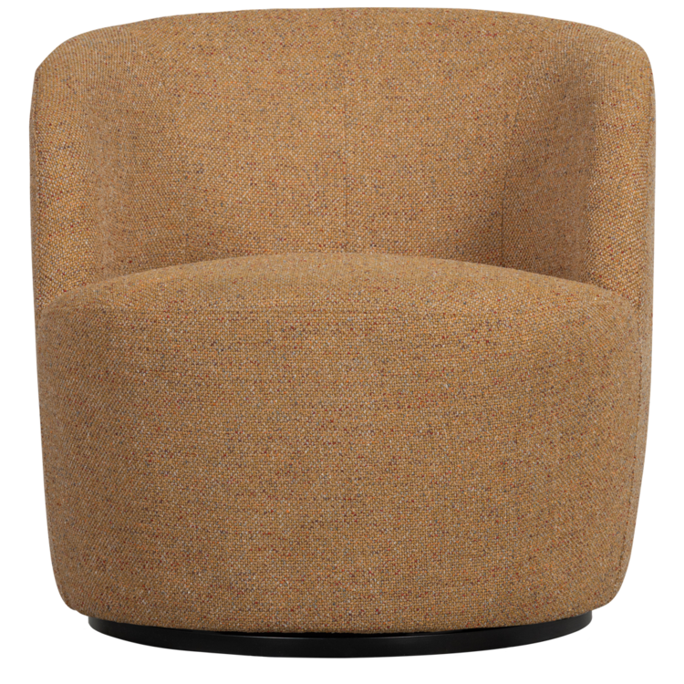 WOOOD. Woood | Serra draaifauteuil geweven stof curry melange