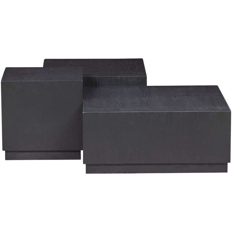 WOOOD. Woood | Set van 3 pim bijzettafels hout zwart