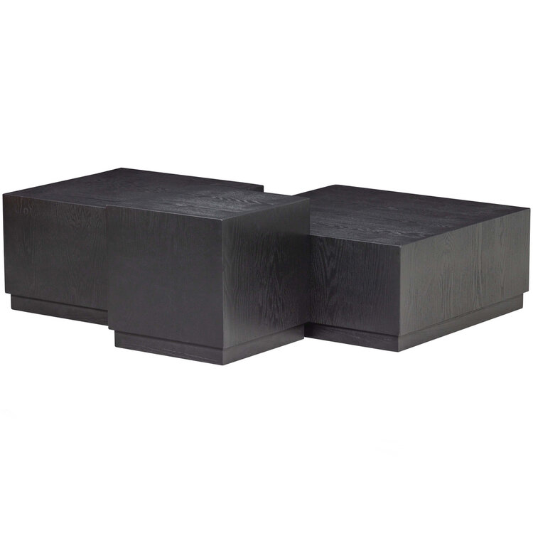 WOOOD. Woood | Set van 3 pim bijzettafels hout zwart