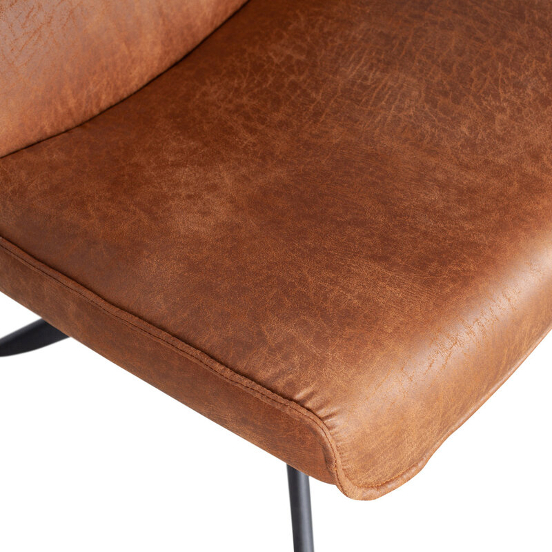 WOOOD1 Woood | Skyler draaifauteuil kunstleer cognac