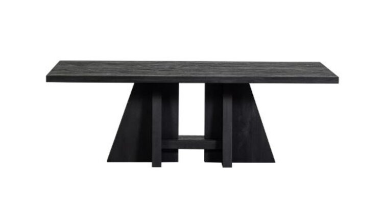 WOOOD. Woood | Kean eettafel met middenpoot mango zwart 220x100cm
