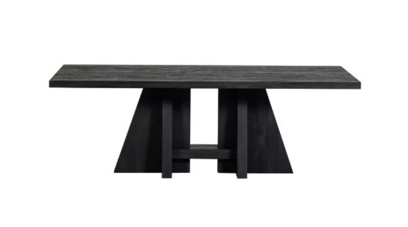 WOOOD1 Woood | Kean eettafel met middenpoot mango zwart 220x100cm