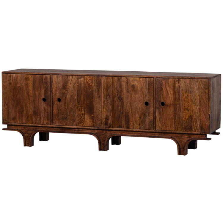 WOOOD. Woood | Staes dressoir 4-deurs mango hout walnoot