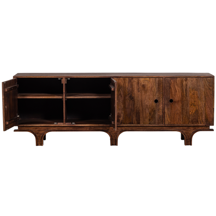 WOOOD. Woood | Staes dressoir 4-deurs mango hout walnoot
