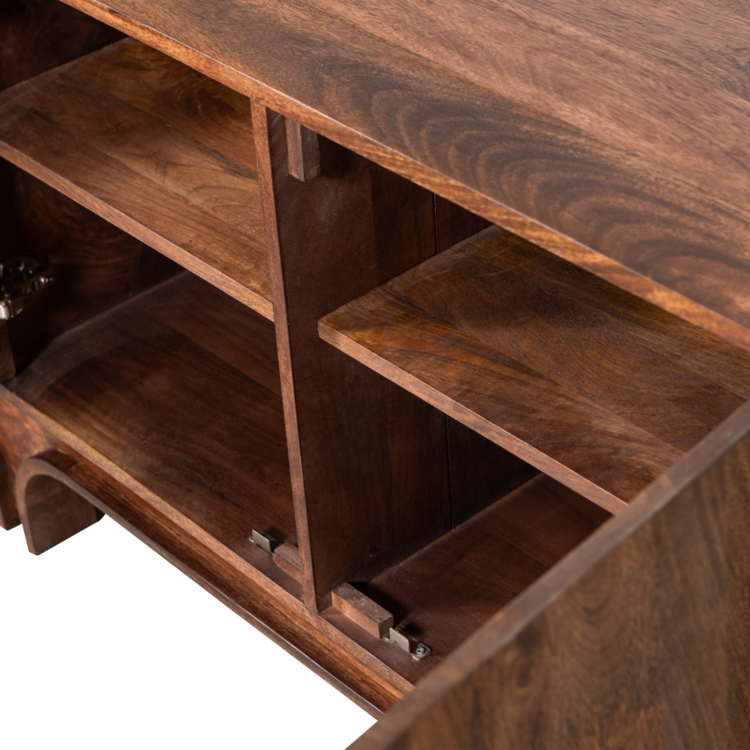 WOOOD. Woood | Staes dressoir 4-deurs mango hout walnoot